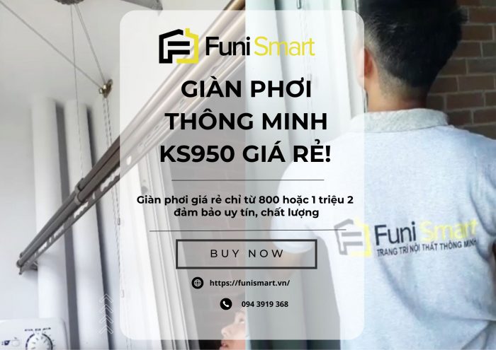 Giàn phơi thông minh KS950 giá rẻ tại funi smart Việt Nam